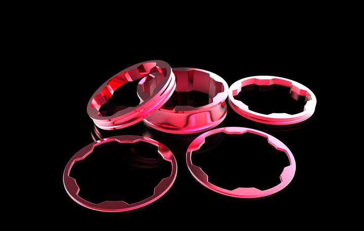 Promax Stem spacers Kit 1' 10,5,3,1(2pcs)mm red