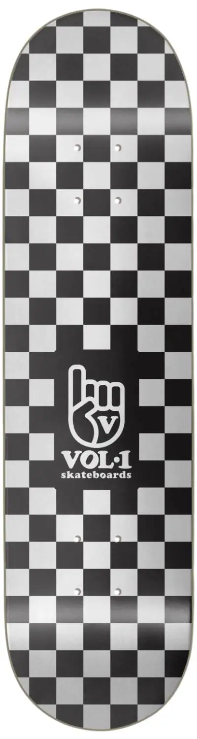 Vol.1 Checker Skateboard Deck -  Färg: Svart - Storlek: 8.25"