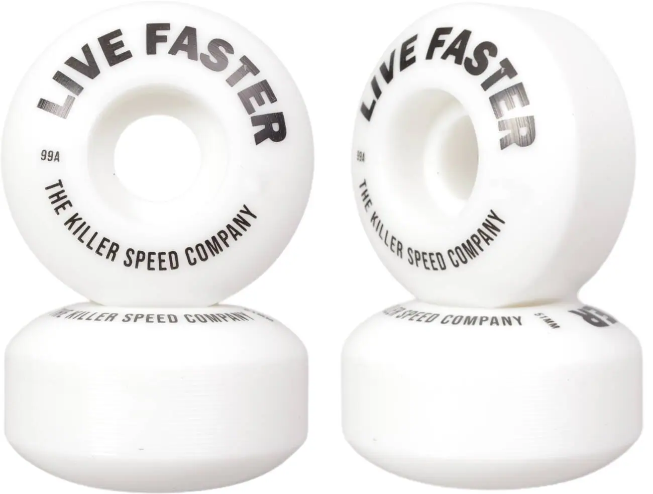 Killer Team Classics Live Faster 99A Skateboard hjul 4-Pack -  Färg: Vit