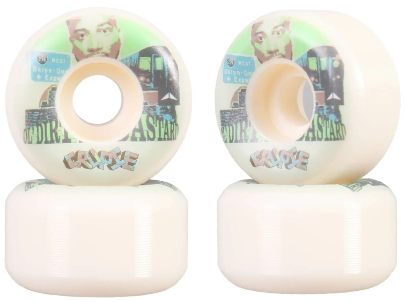 Crupié X Ol' Dirty Bastard 101A Wide Skateboard hjul 4-Pack -  Färg: Metro
