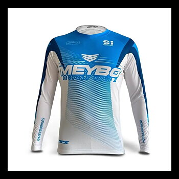Meybo Race Jersey V6 SlimFit Cyan/Blue - Youth X-Large