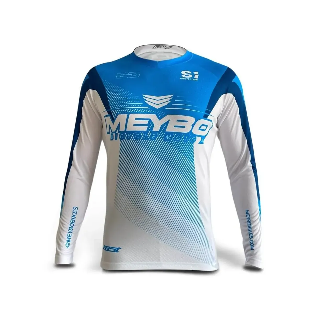 Meybo Race Jersey V6 SlimFit Cyan/Blue - Adult X-Large