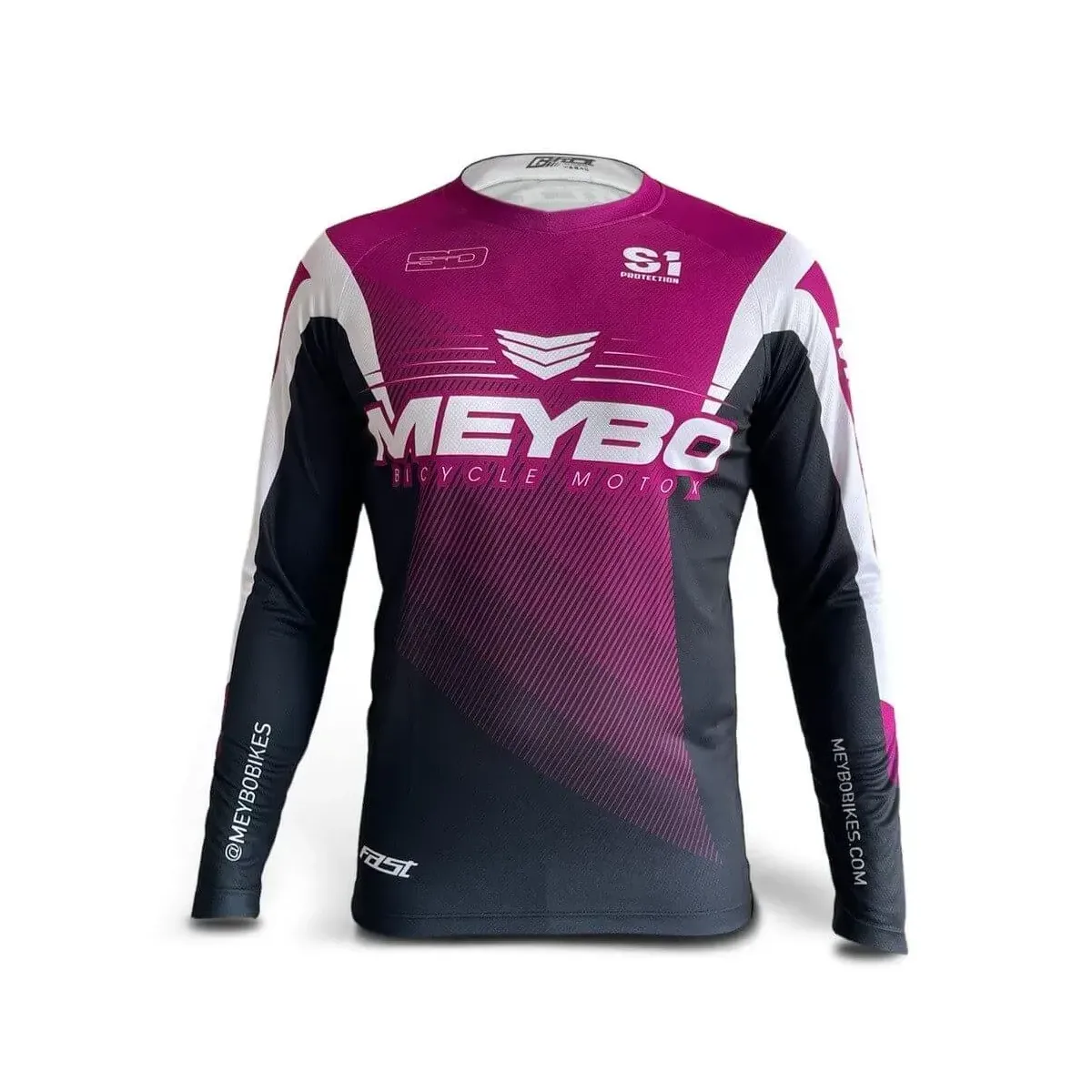 Meybo Race Jersey V6 SlimFit Purple/White - Adult Large