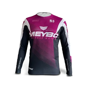Meybo Race Jersey V6 SlimFit Purple/White - Adult Large