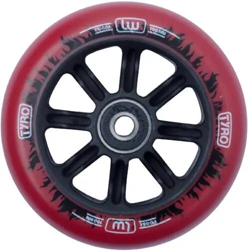 Longway Tyro Nylon Core Sparkcykel Hjul -  Färg: Red/Black Flame