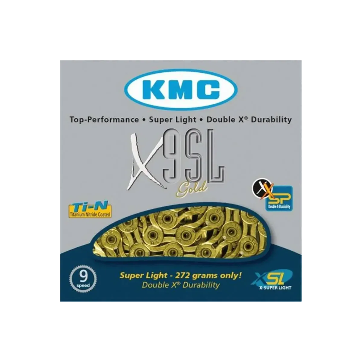 Kmc X9Sl Super Light 3/32 Chain Gold