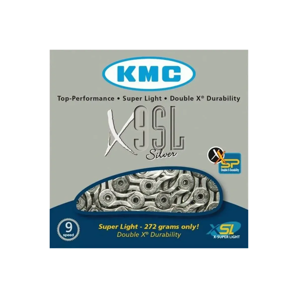 Kmc X9Sl Super Light 3/32 Chain Silver