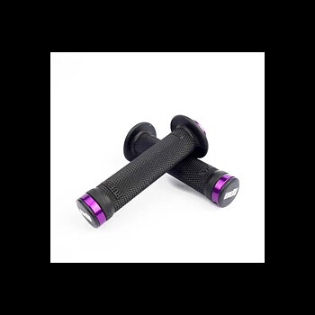 Odi Bmx Ruffian Lock-On Grips Black/Purple Clamps - 143 mm
