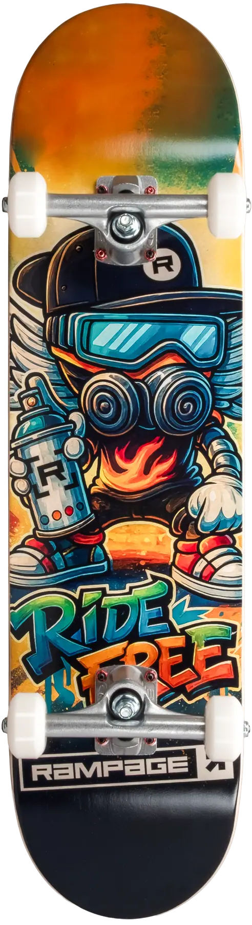 Rampage Ride Free Grafitti Skateboard Komplett -  Färg: Svart - Storlek: 8"