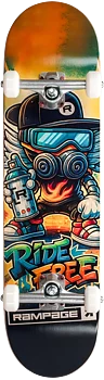 Rampage Ride Free Grafitti Skateboard Komplett -  Färg: Svart - Storlek: 8"
