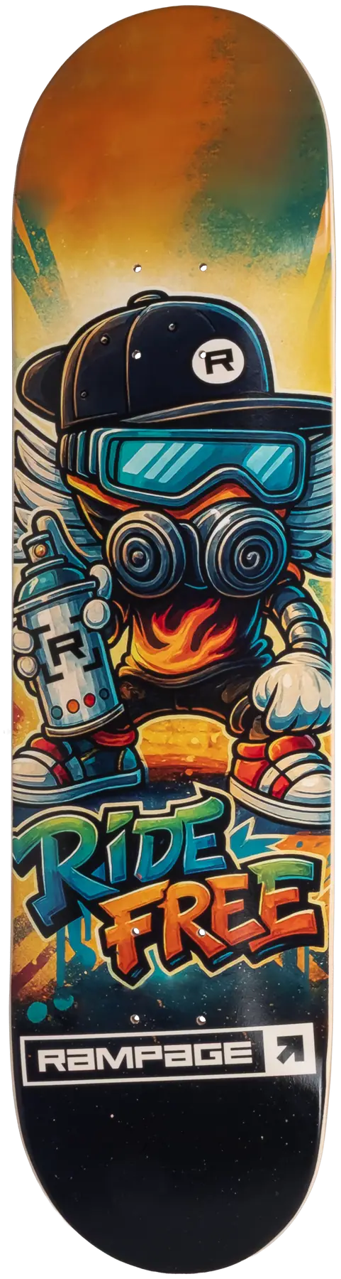 Rampage Ride Free Grafitti Skateboard Deck -  Färg: Svart - Storlek: 8"
