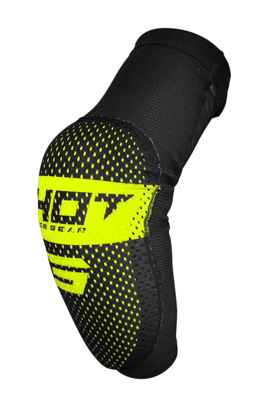 Shot, ARMBÅGSKYDD AIRLIGHT BLACK NEON YELLOW, VUXEN, XS S
