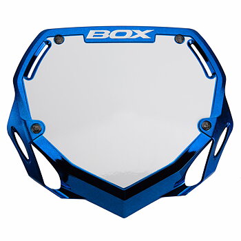 BOX PHASE 1 CHROME NUMBER PLATE LARGE BLUE