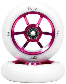 North Signal Trick Sparkcykel Hjul 2-Pack -  Färg: Magenta / White - Storlek: 110mm