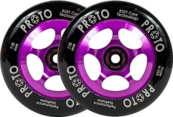 Proto Spoked Sliders Sparkcykel Hjul 2-Pack -  Färg: Black On Purple