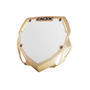BOX PHASE 1 CHROME NUMBER PLATE LARGE GOLD