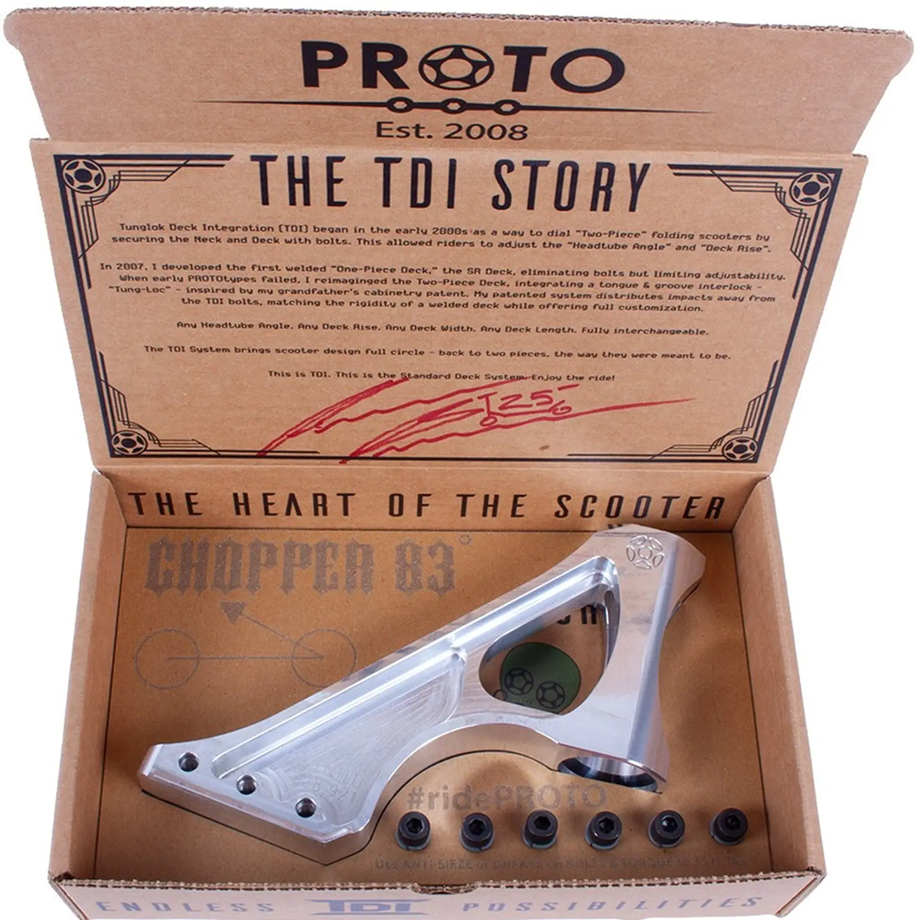 Proto Chopper Nex Trick sparkcykel Neck -  Färg: Raw - Modell: 85° - 3