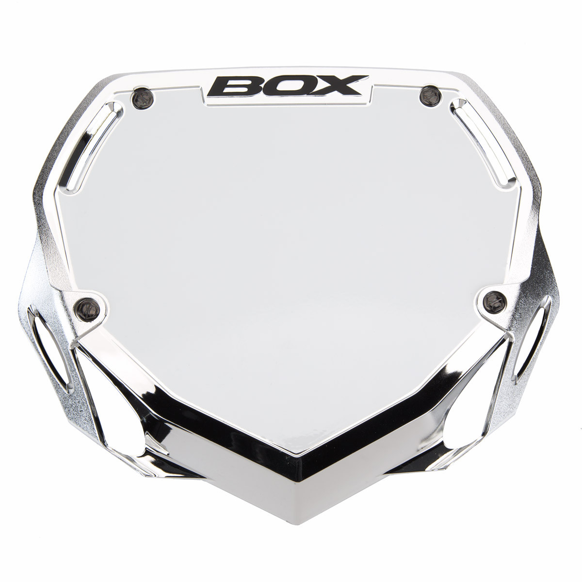 BOX PHASE 1 CHROME NUMBER PLATE LARGE SILVER