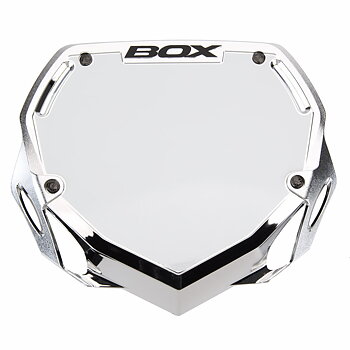 BOX PHASE 1 CHROME NUMBER PLATE LARGE SILVER