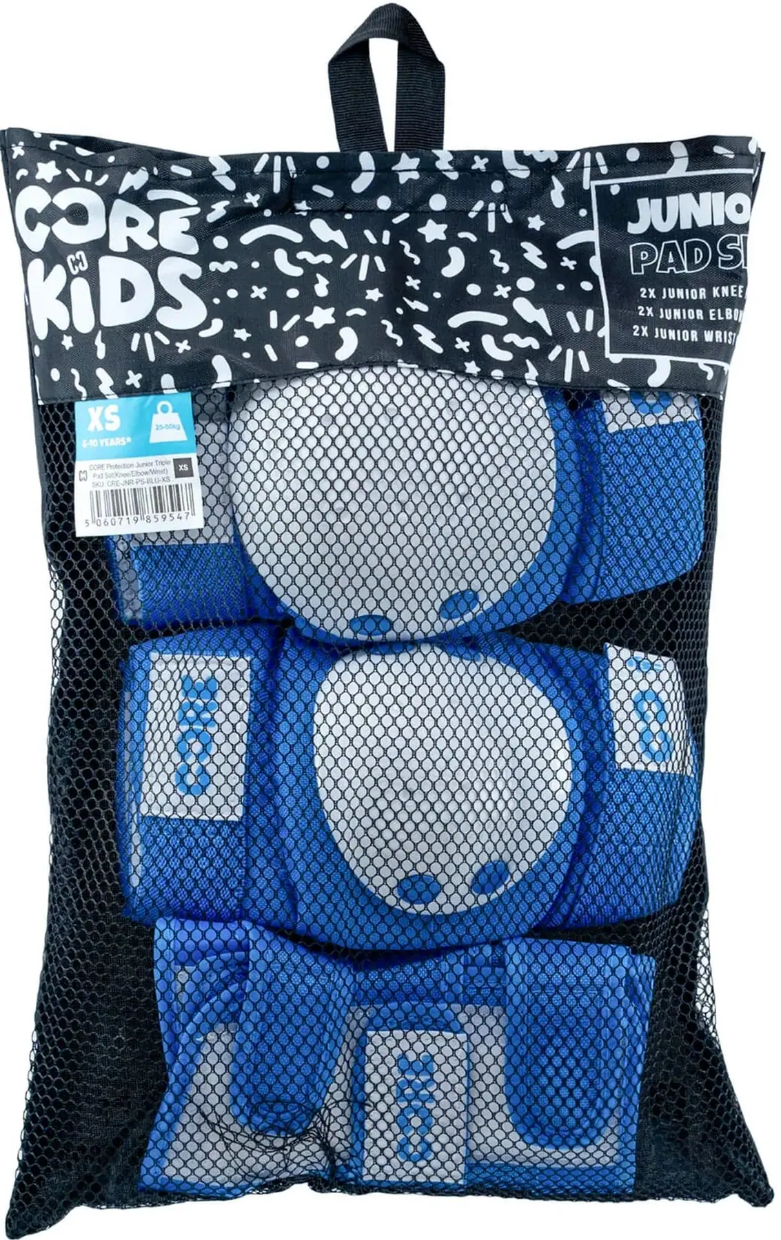 CORE Junior Skyddsset 3-pack -  Färg: Blå - Storlek: S - 3