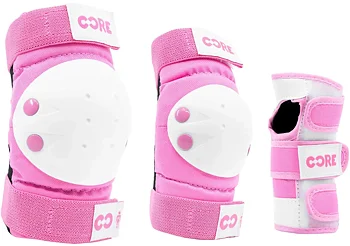 CORE Junior Skyddsset 3-pack -  Färg: Rosa - Storlek: S