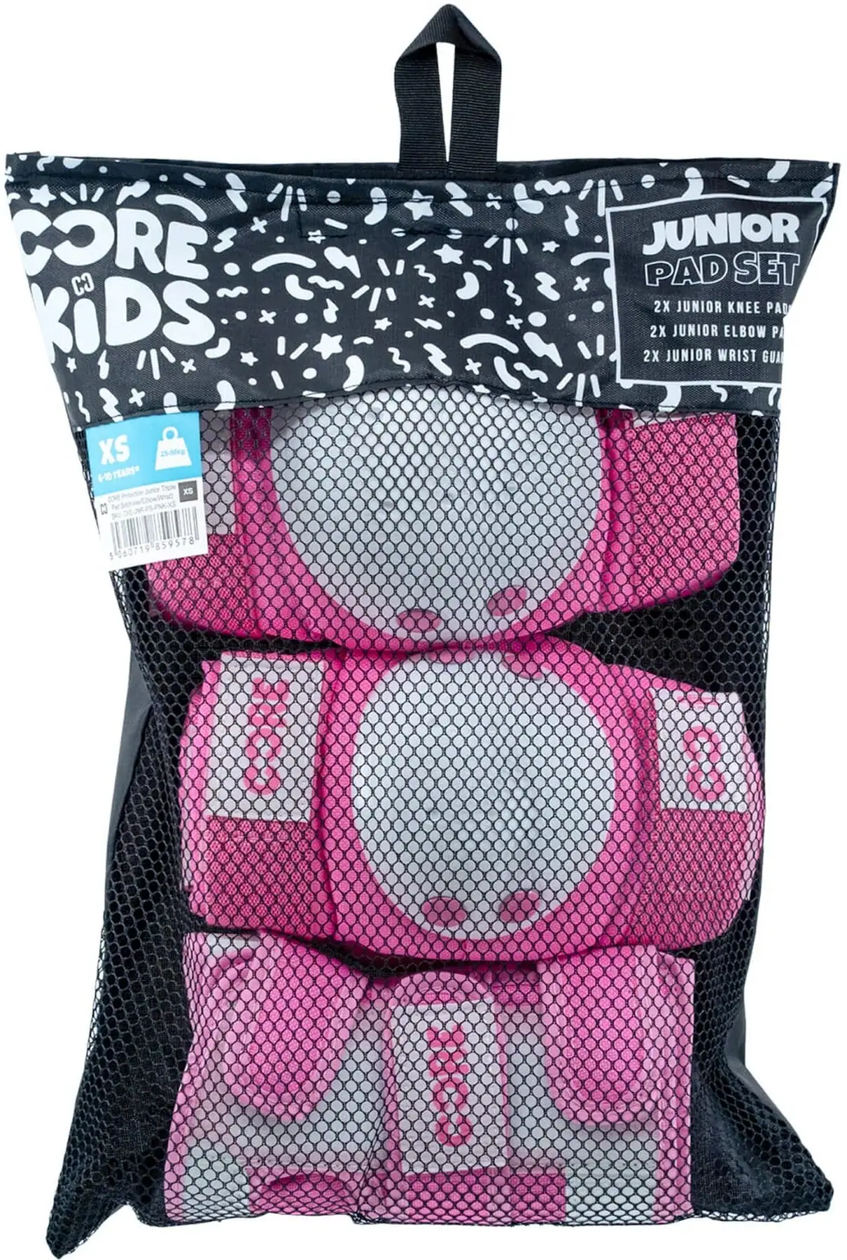CORE Junior Skyddsset 3-pack -  Färg: Rosa - Storlek: S - 2