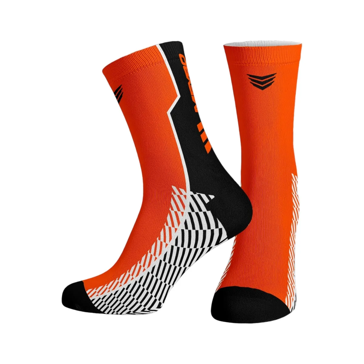 Meybo Ribbed Crew Sock Inferno Orange - Adult Large/X-Large