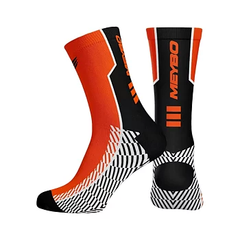 Meybo Ribbed Crew Sock Inferno Orange - Adult Small/Medium