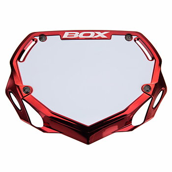 BOX PHASE 1 CHROME NUMBER PLATE SMALL RED