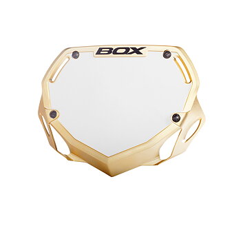 BOX PHASE 1 CHROME NUMBER PLATE SMALL GOLD
