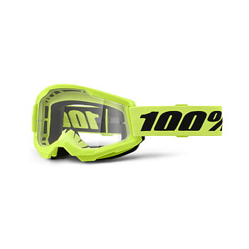 100%, STRATA 2 JUNIOR Glasögon Neon Yellow - Clear Lens, BARN