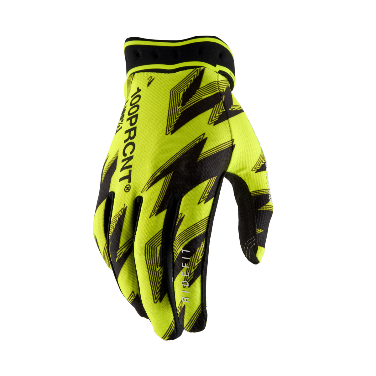 100%, RIDEFIT Handskar Flo Yellow/Black, VUXEN, S, NEON SVART GUL