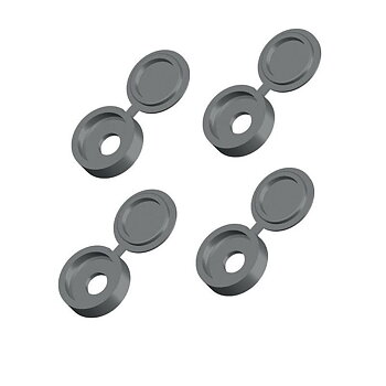 Plasthatt för vanlig skruv, grå, 4-pack