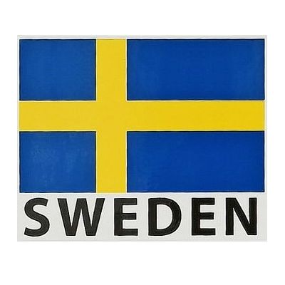 Dekal - Svensk flagga med text - 2