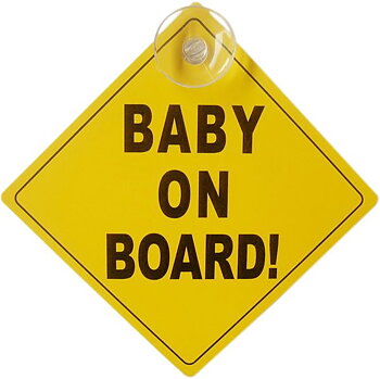 Varningsskylt: "Baby on board!"