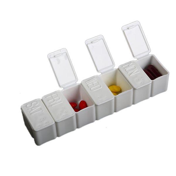 Pillerdosa, 7 fack, vit
