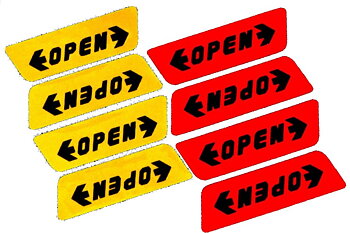 Varningsdekal - Öppen dörr