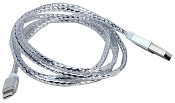 Laddkabel, förstärkt, silver