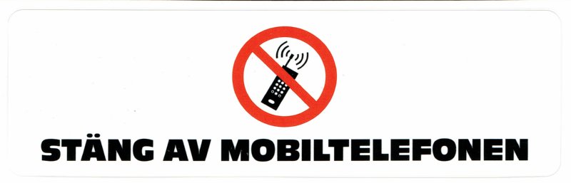 Dekal: "Stäng av mobiltelefonen"