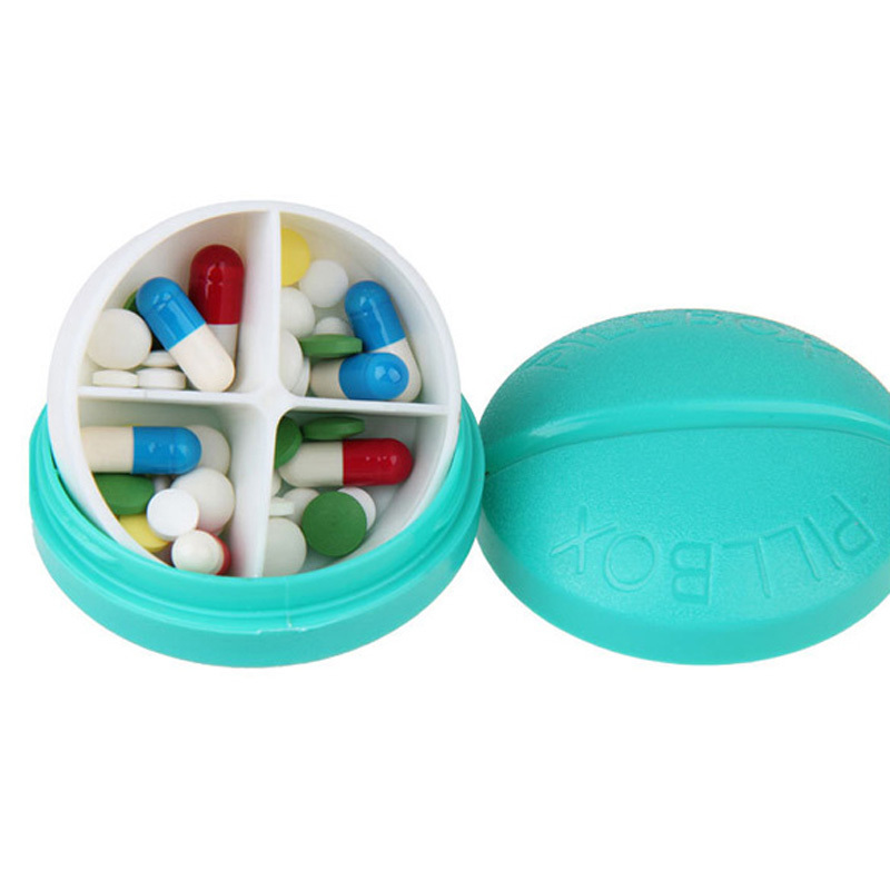 Pillerdosa, rund, 4 fack - 2