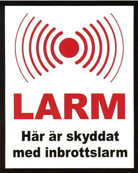 Dekal, LARM, stor, utvändig, 1-pack