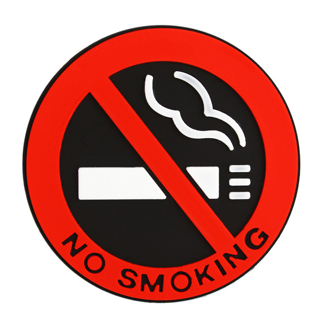Skylt: "NO SMOKING"
