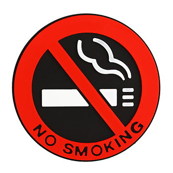Skylt: "NO SMOKING"