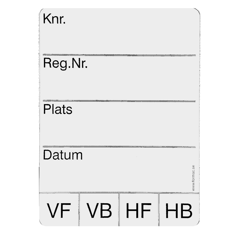 Däcketiketter - vita