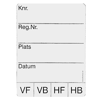 Däcketiketter - vita