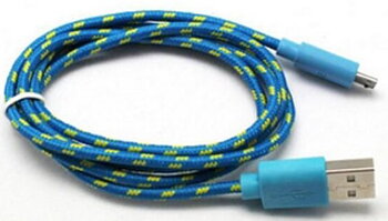 Laddkabel, förstärkt, blå