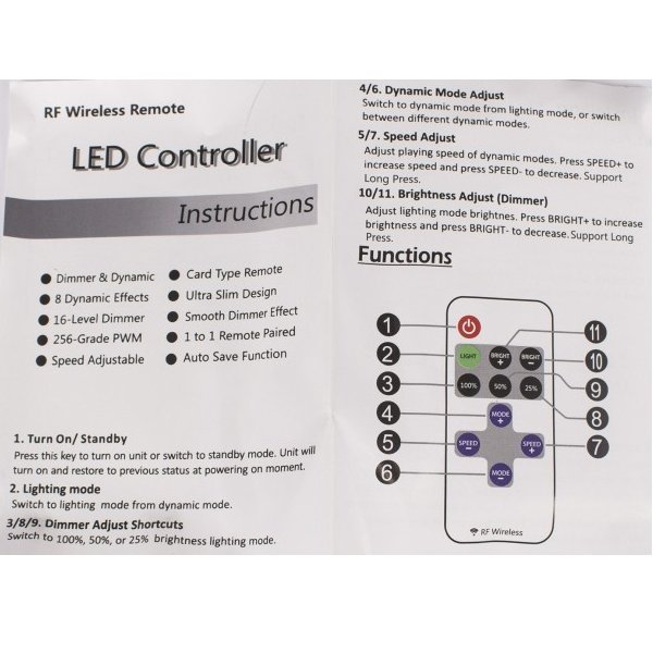 Fjärrkontroll, LED-belysning (12-24 V) - 2