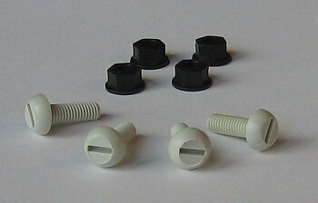 Plastskruv, gråvit, 4-pack