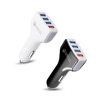 USB-laddare, 12V, 4 portar, snabbladdare