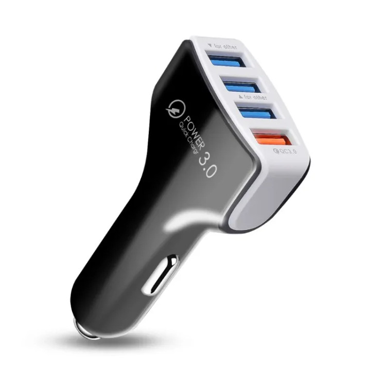 USB-laddare, 12V, 4 portar, snabbladdare - 2
